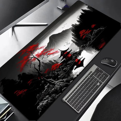 Sakura Scenery Mouse Pad – Cherry Blossom & Landscape Gaming Desk Mat