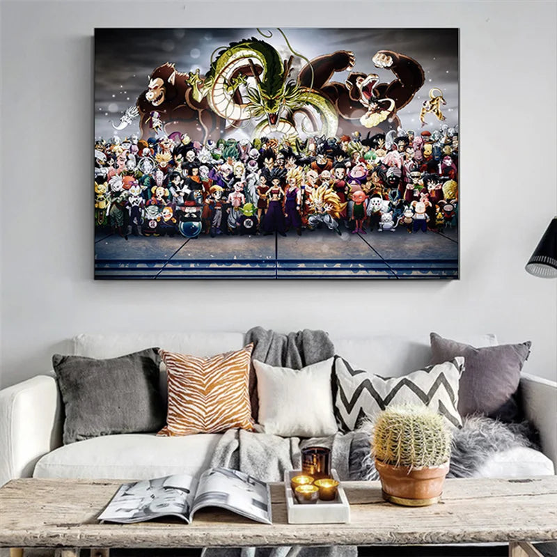 Naruto & Dragon Ball Anime Poster – HD Canvas Wall Art