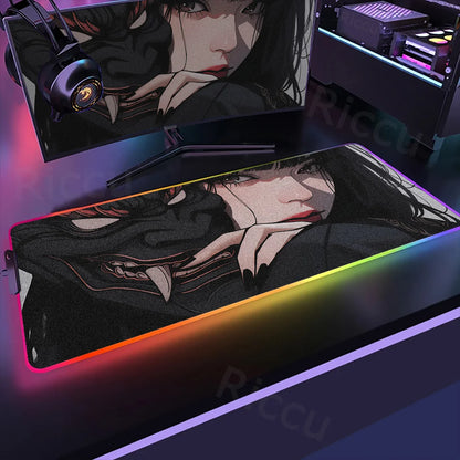 Samurai Edition: RGB Extended Gaming Desk Mat with Custom LED Lighting