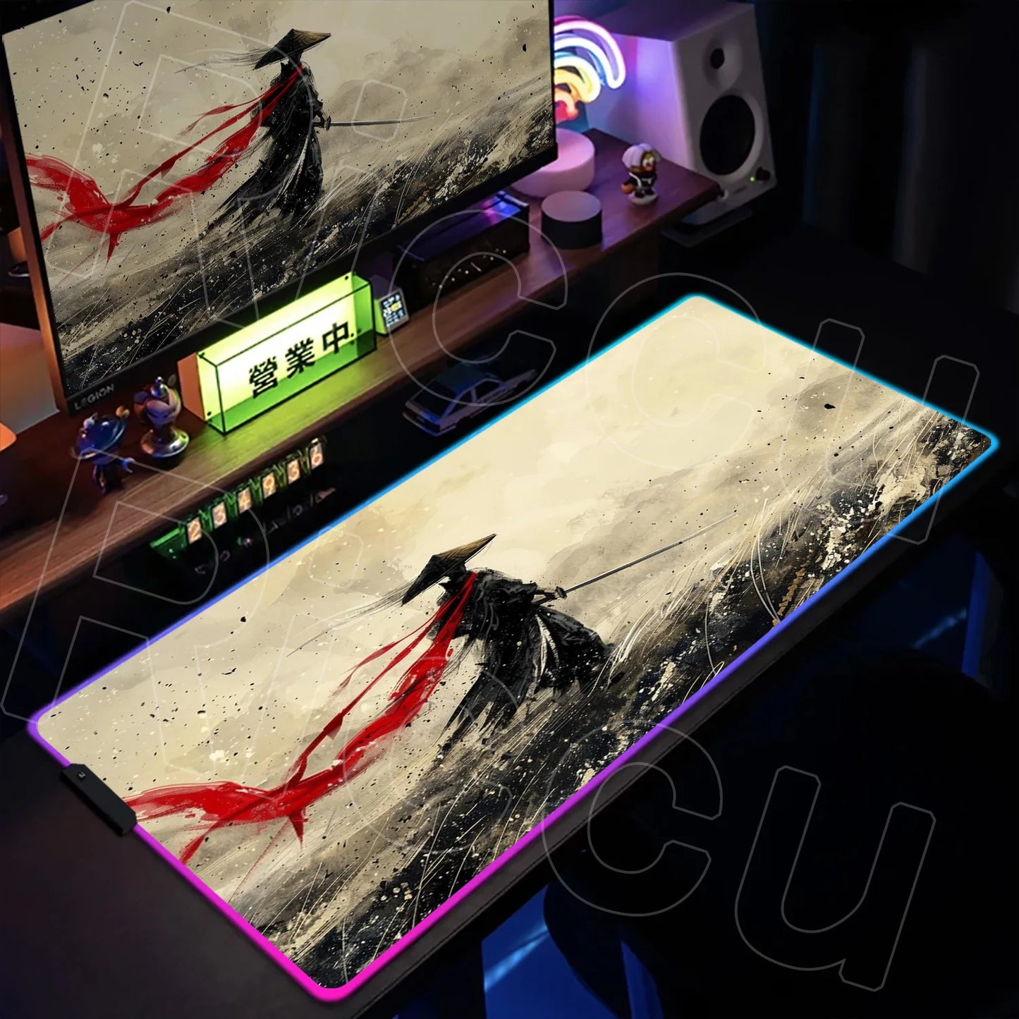 RGB LED Gaming Desk Mat – Large Mouse Pad with Anti-Slip Base