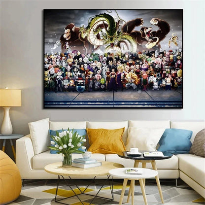 Naruto & Dragon Ball Anime Poster – HD Canvas Wall Art