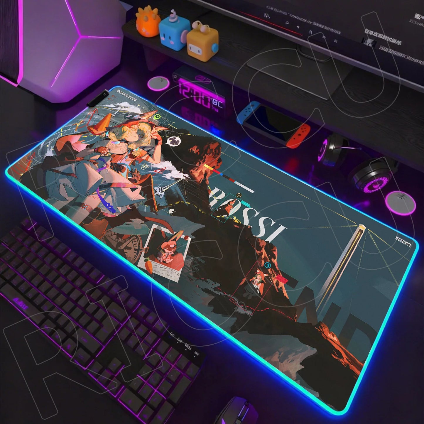 Knights Edition: RGB Extended Gaming Desk Mat with Custom LED Lighting