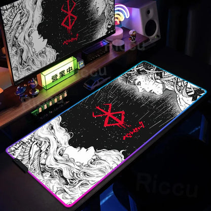 Berserk Edition: XXL RGB Extended Gaming Desk Mat with Custom LED Lighting
