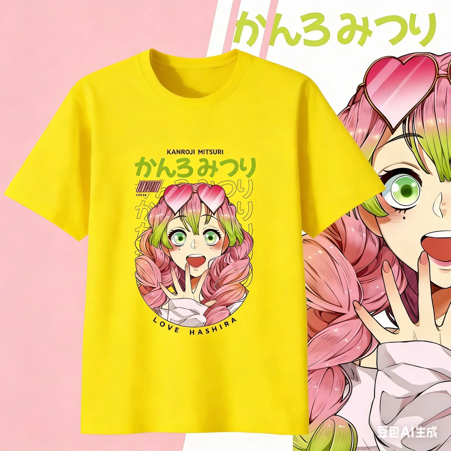 Demon Slayer Mitsuri Cosplay Tee – Premium Cotton Anime T-Shirt