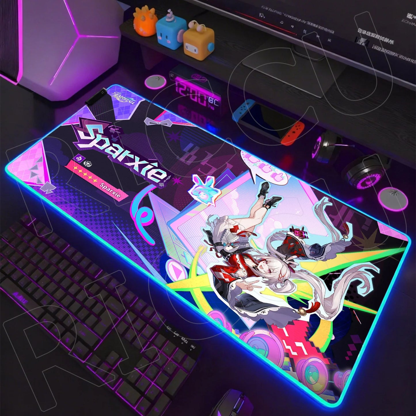 Riccu Edition: XXL RGB Extended Gaming Desk Mat with Custom LED Lighting