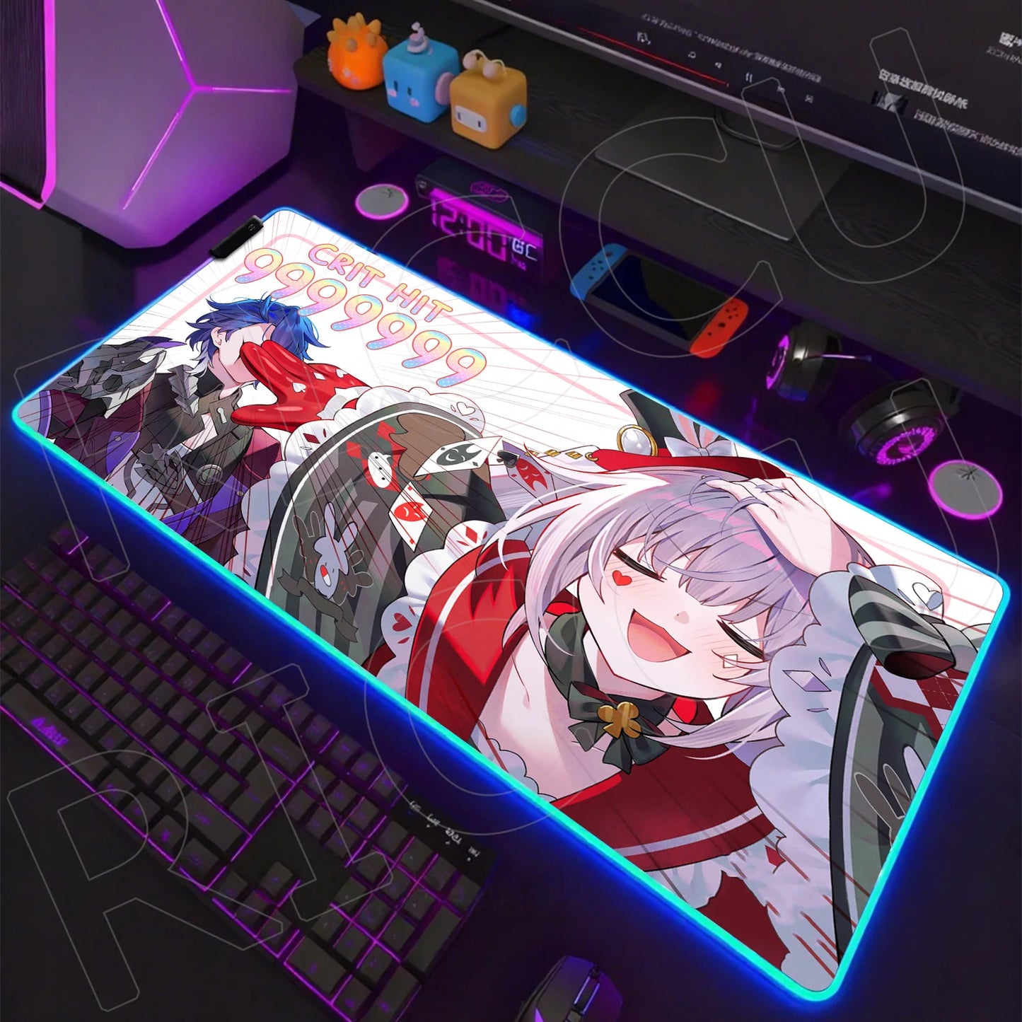 Riccu Edition: XXL RGB Extended Gaming Desk Mat with Custom LED Lighting