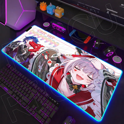 Riccu Edition: XXL RGB Extended Gaming Desk Mat with Custom LED Lighting