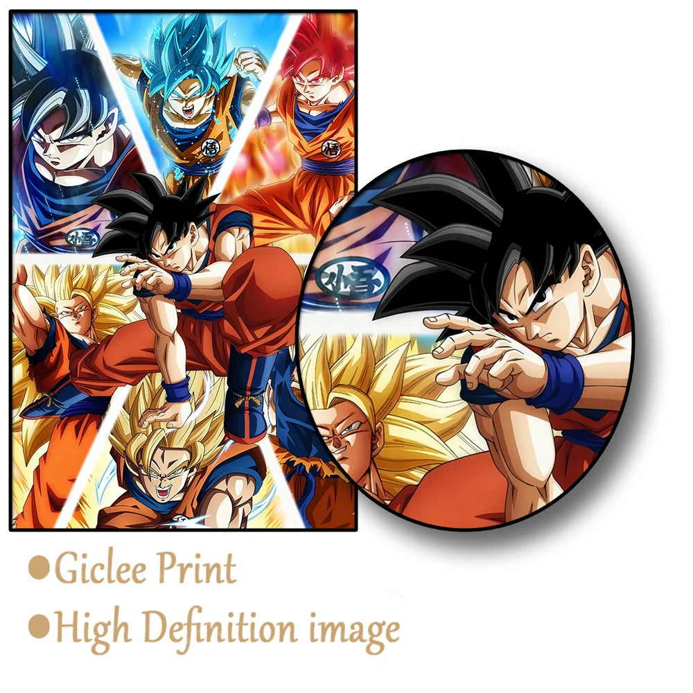 Dragon Ball Anime Poster – Goku, Vegeta & More | Canvas Wall Art