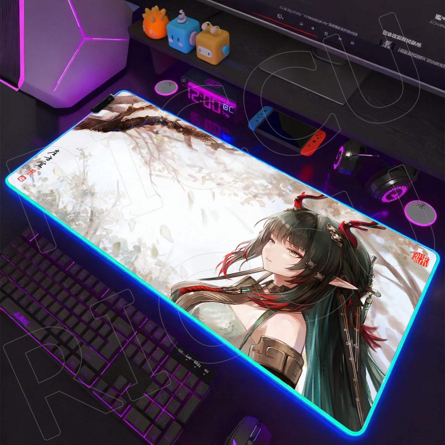 RGB LED Gaming Mouse Pad – Anime Desk Mat
