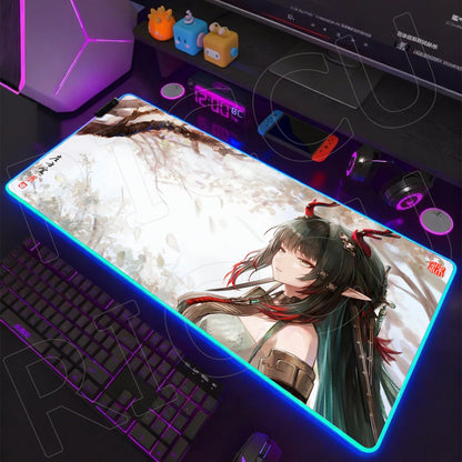 RGB LED Gaming Mouse Pad – Anime Desk Mat