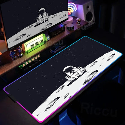 Space Edition: RGB Extended Gaming Desk Mat with Custom LED Lighting