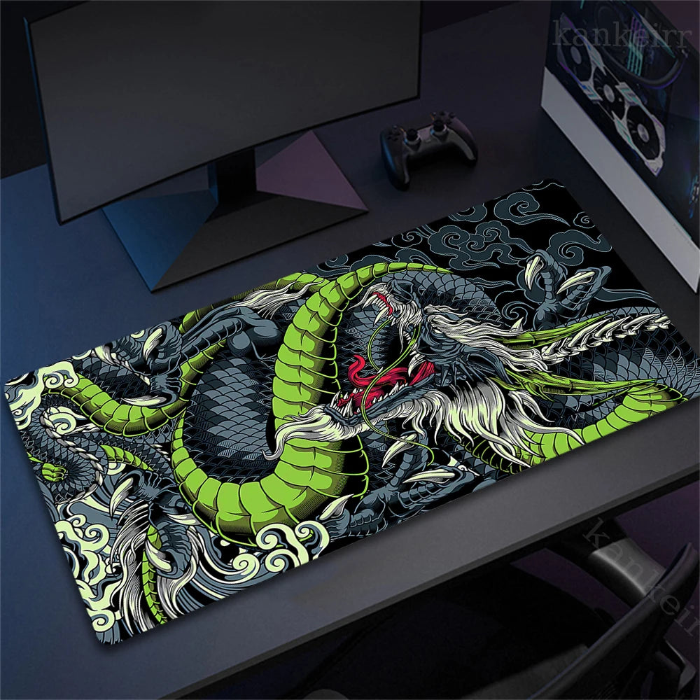 XL Gaming Mouse Pad – Black & White Dragon
