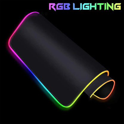 RGB LED Gaming Desk Mat – Large Mouse Pad with Anti-Slip Base
