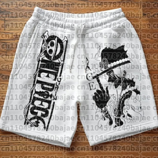 One Piece Anime Printed Shorts – Luffy & Zoro Summer Loose Pants