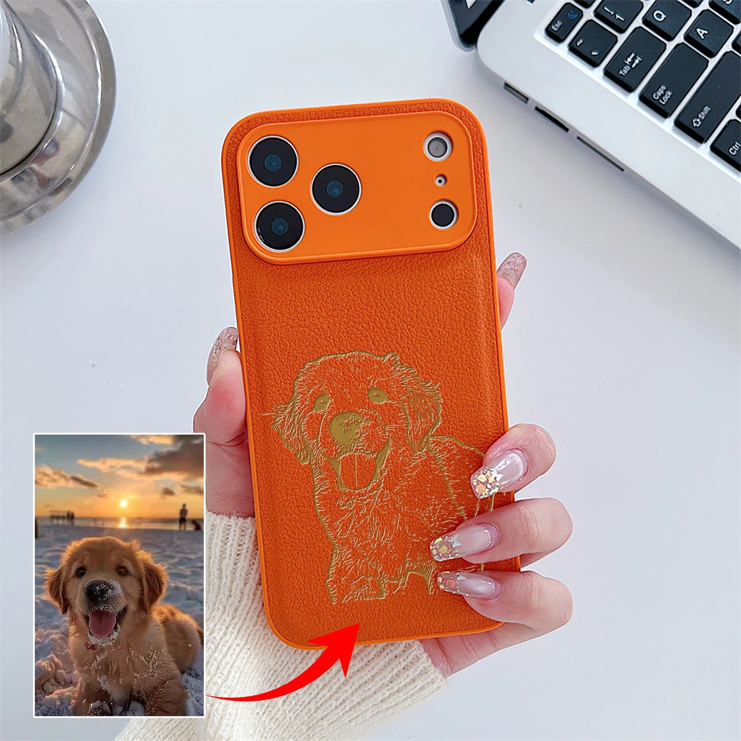 The Engraved Portrait: Custom Line Art Case