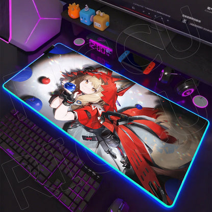 Knights Edition: RGB Extended Gaming Desk Mat with Custom LED Lighting