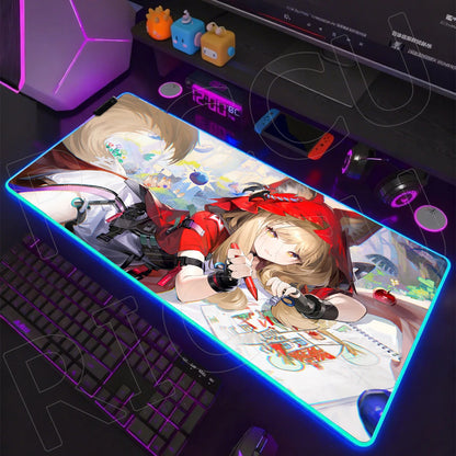 Knights Edition: RGB Extended Gaming Desk Mat with Custom LED Lighting