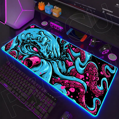 Sea Edition: RGB Extended Gaming Desk Mat with Custom LED Lighting