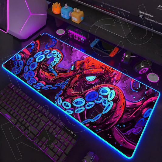 Sea Edition: RGB Extended Gaming Desk Mat with Custom LED Lighting