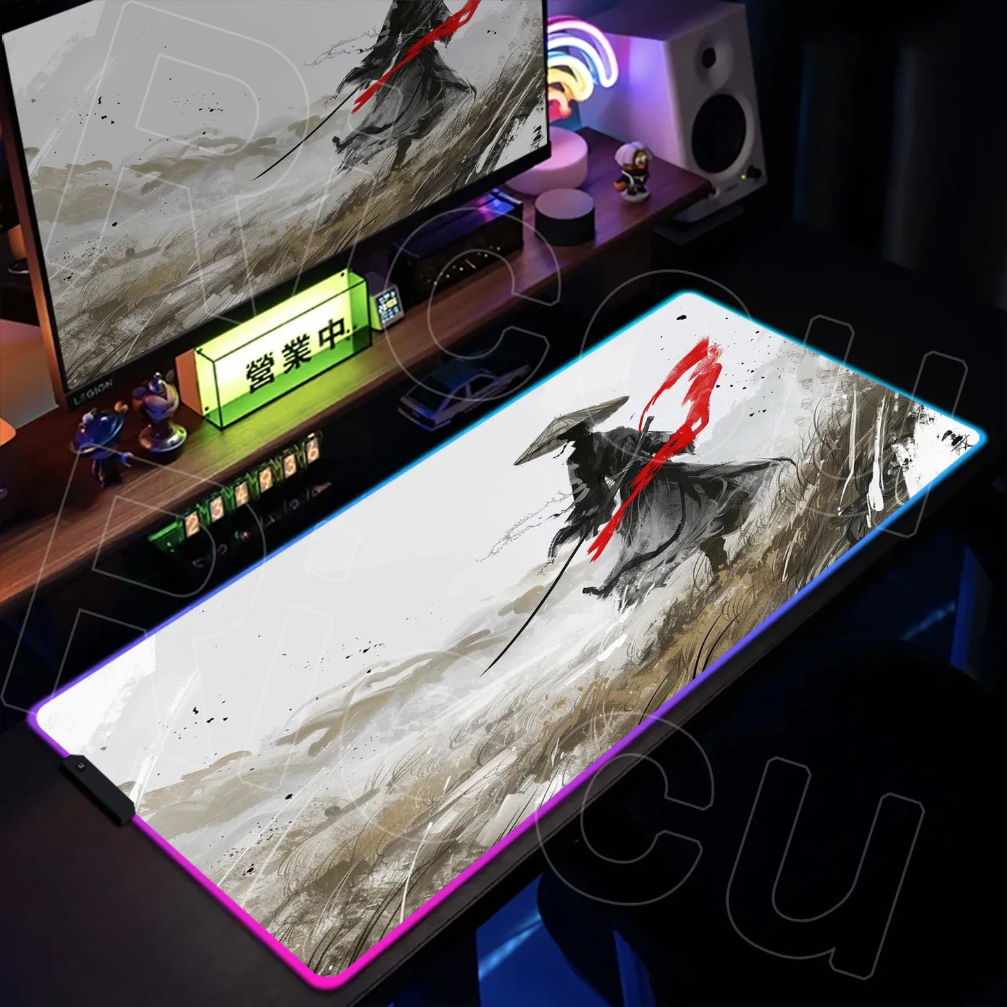 RGB LED Gaming Desk Mat – Large Mouse Pad with Anti-Slip Base