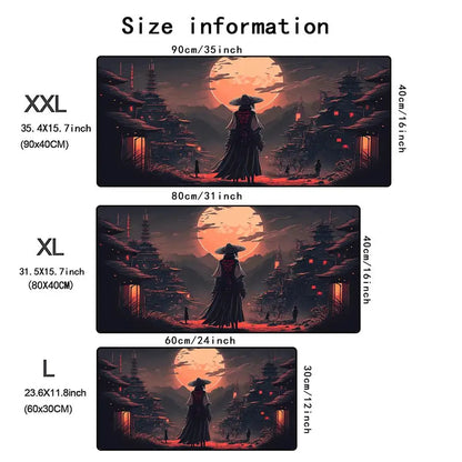 Samurai Warrior XXL Gaming Mouse Pad – Non-Slip Desk Mat