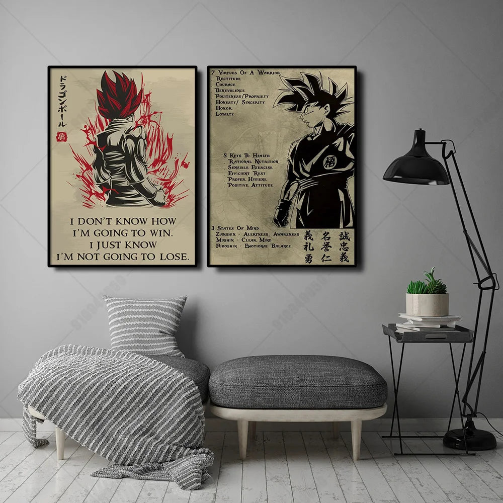 Dragon Ball Z Anime Canvas Poster – Goku & Vegeta Wall Art