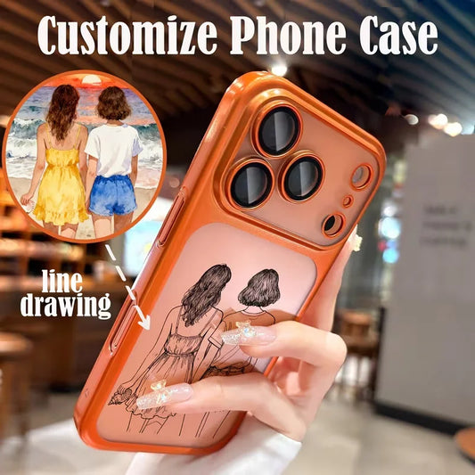 The Bespoke Portrait: Custom Line Art Frosted Case