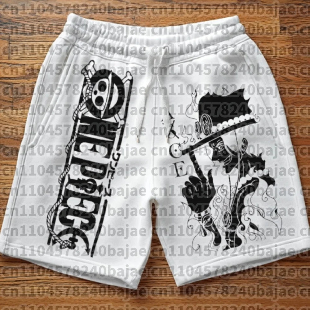 One Piece Anime Printed Shorts – Luffy & Zoro Summer Loose Pants