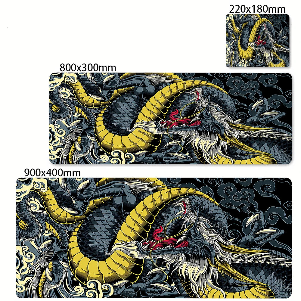 XL Gaming Mouse Pad – Black & White Dragon