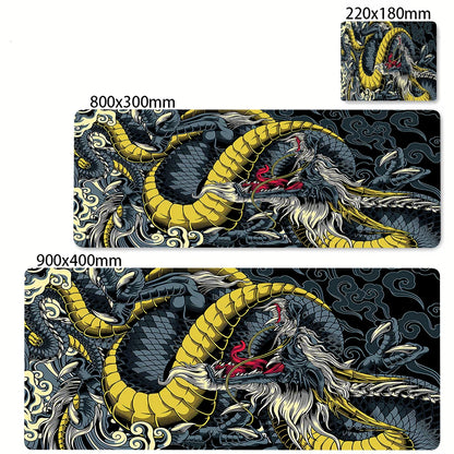XL Gaming Mouse Pad – Black & White Dragon