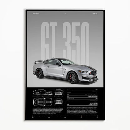 The Heritage Garage Series: Classic Black & White Car Canvas Art