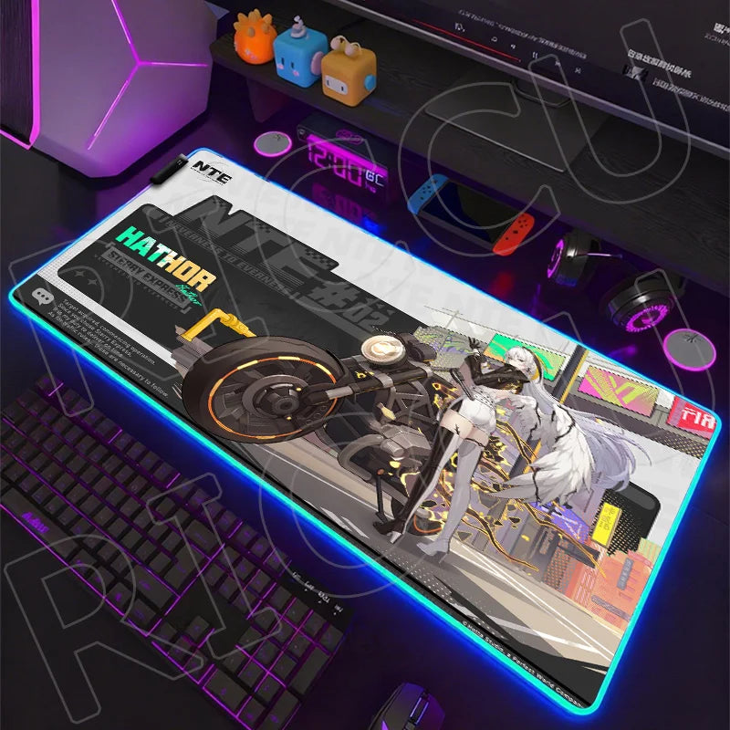 NTE Edition: RGB Extended Gaming Desk Mat with Custom LED Lighting