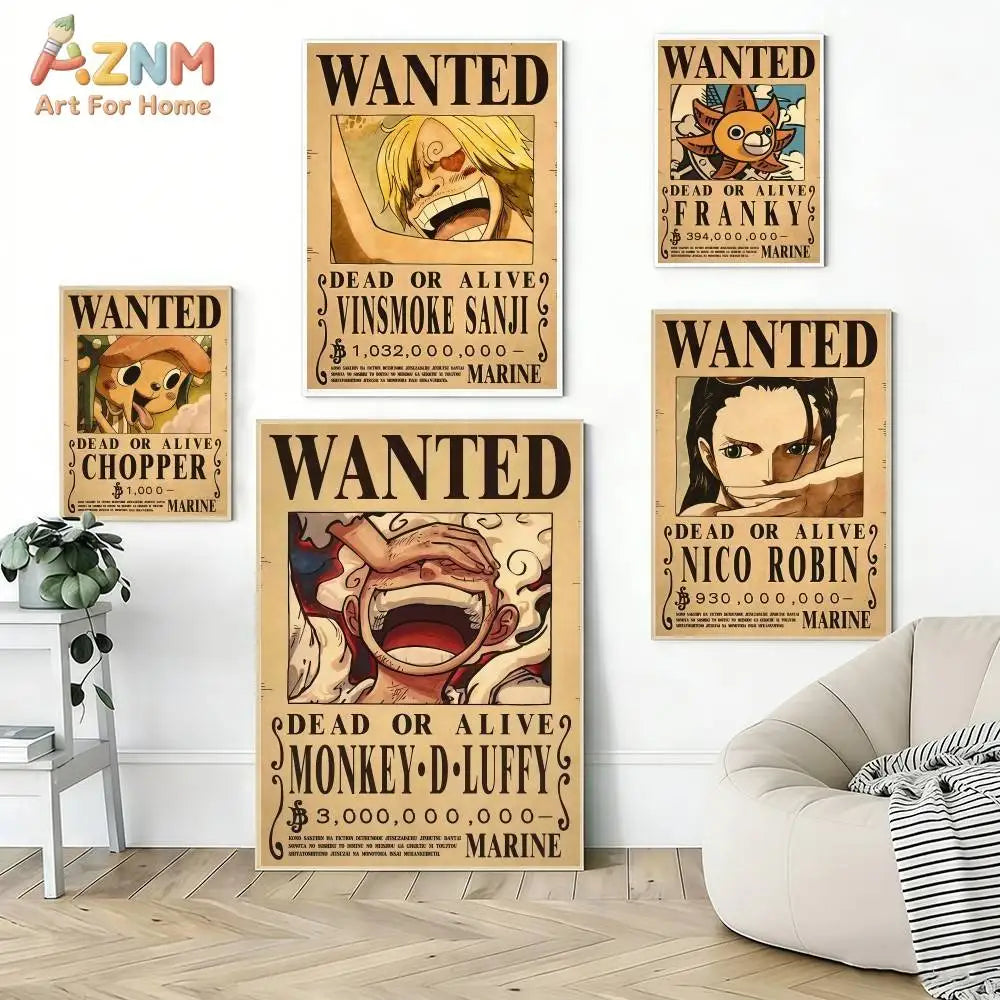 The Grand Line Collection: High-Definition One Piece Wanted Canvas Art