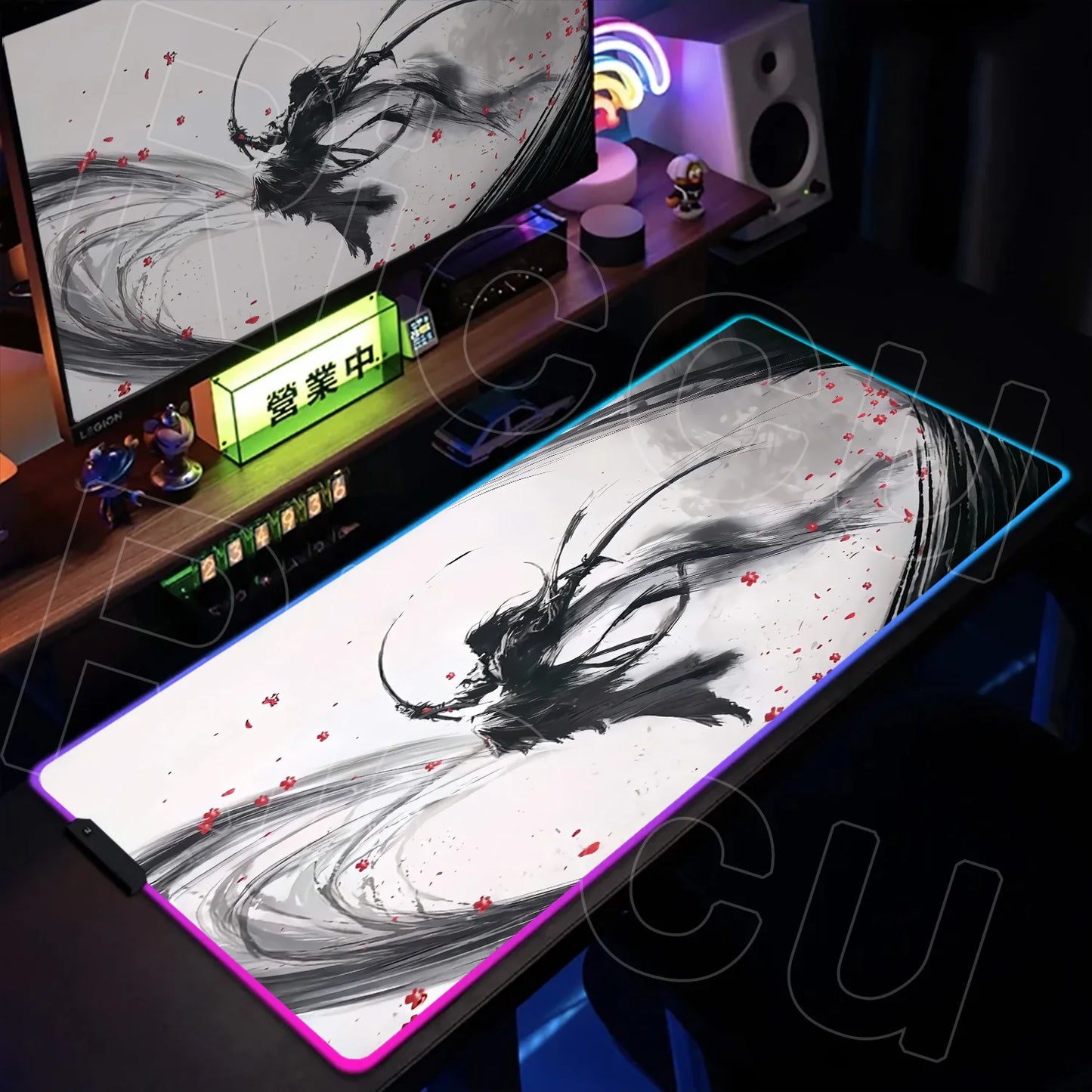 RGB LED Gaming Desk Mat – Large Mouse Pad with Anti-Slip Base