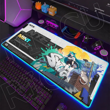 NTE Edition: RGB Extended Gaming Desk Mat with Custom LED Lighting