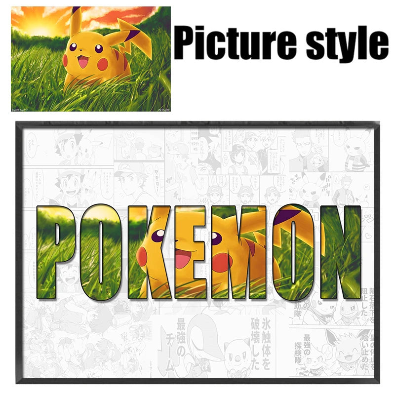 Pokémon Pikachu Custom Name Poster – Anime Canvas Wall Art