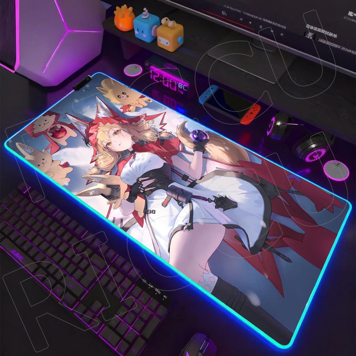 Knights Edition: RGB Extended Gaming Desk Mat with Custom LED Lighting